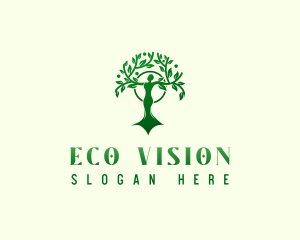 Woman Eco Tree logo design