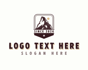 Hiker - Adventure Mountaineer Hiker logo design