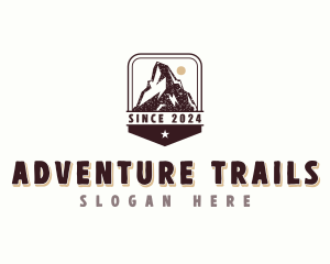 Adventure Mountaineer Hiker logo design