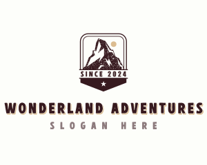 Adventure Mountaineer Hiker logo design