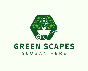 Landscape - Wheelbarrow Shovel Landscaping logo design