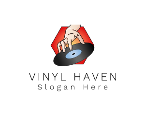 Vinyl - DJ Vinyl Record logo design