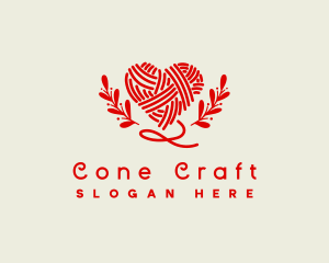 Heart Yarn Crochet logo design