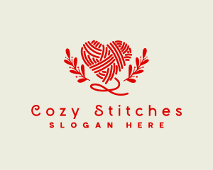 Crochet - Heart Yarn Crochet logo design