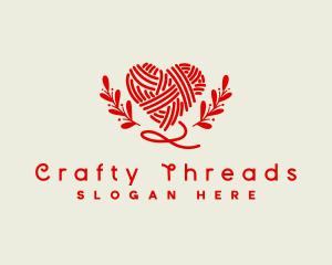Yarn - Heart Yarn Crochet logo design