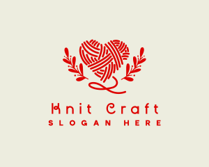 Heart Yarn Crochet logo design