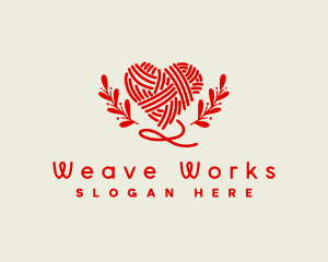 Loom - Heart Yarn Crochet logo design