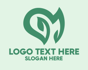 Ecology - Natural Heart Plant logo design