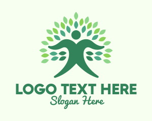 Human Tree Leaf  Logo