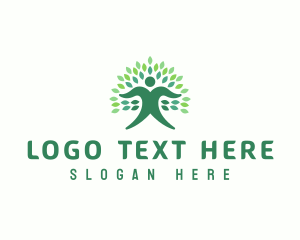 Eco - Human Tree Leaf logo design