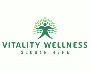 Healthy Lifestyle - Human Tree Leaf logo design