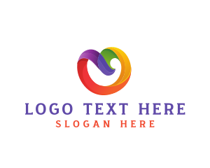 Modern - Colorful Ribbon Heart logo design