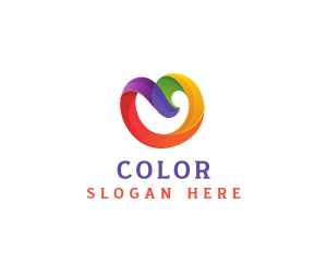 Colorful Ribbon Heart logo design