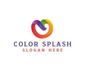 Colorful Ribbon Heart logo design