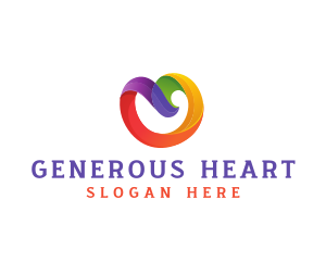 Colorful Ribbon Heart logo design