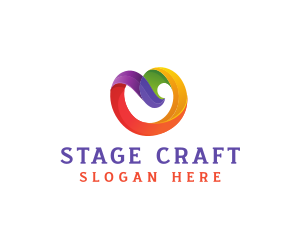 Theatre - Colorful Ribbon Heart logo design