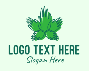 Botany - Green Cannabis Hands logo design