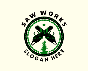 Chainsaw - Chainsaw Woodwork Lumberjack logo design