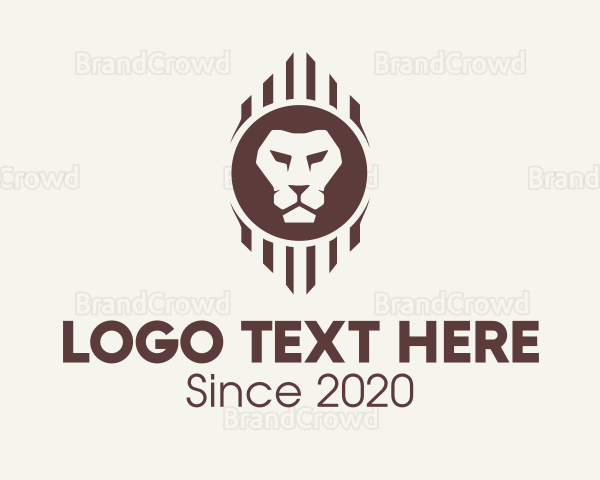 Brown Wild Lion Logo