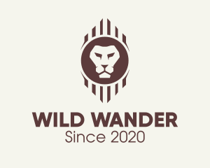 Brown Wild Lion logo design