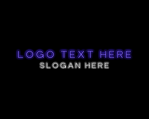 Technician - Neon Night Club Wordmark logo design