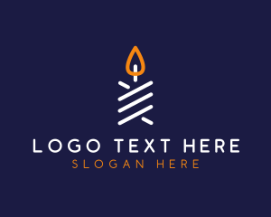 Minimalist Candle Candlelight logo design