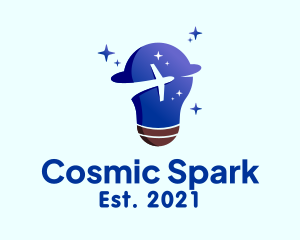 Cosmic Orbit Plane Bulb logo design