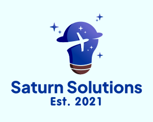 Saturn - Cosmic Orbit Plane Bulb logo design