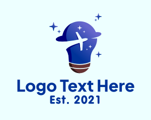 Idea - Cosmic Orbit Plane Bulb logo design