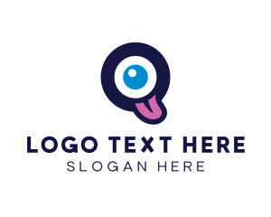 Tongue - Eye Cyclops Letter O logo design