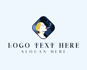 Cigarette Smoking Woman Logo