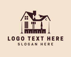 House - House Carpentry Tools logo design