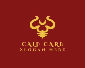 Calf - Animal Moon Horn logo design