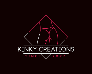 Kinky - Erotic Adult Butt logo design