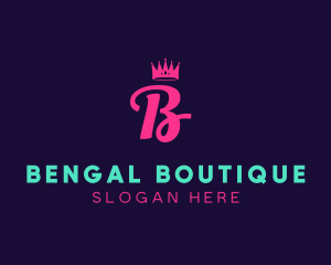 Feminine Crown Boutique logo design