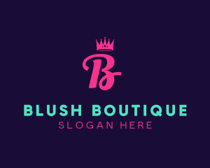 Feminine Crown Boutique logo design