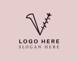 Dermatology - Flower Spa Letter V logo design