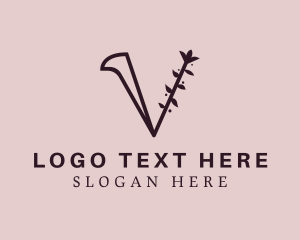 Salon - Flower Spa Letter V logo design