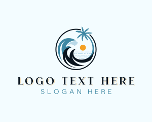 Vacation - Tourist Getaway Beach logo design