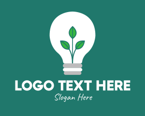 Sustainable - Eco Plant Light Bulb logo design