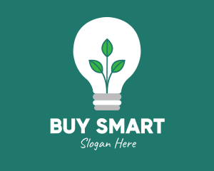 Eco Plant Light Bulb logo design