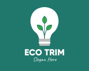 Eco Plant Light Bulb logo design