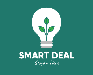 Eco Plant Light Bulb logo design