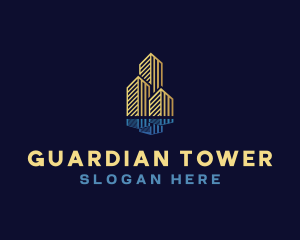 Skyscraper Building Structure logo design