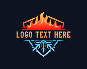 Thermal - Thermal Snowflake Flame logo design