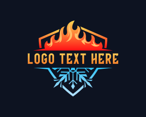 Cooling - Thermal Snowflake Flame logo design