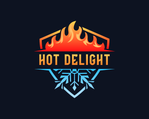 Thermal Snowflake Flame logo design