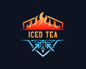 Thermal Snowflake Flame logo design