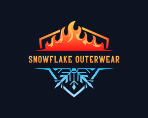 Thermal Snowflake Flame logo design