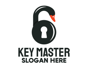 Unlock - Swan Lock logo design